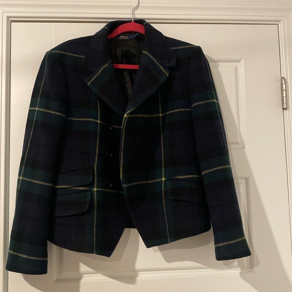 Polo Ralph Lauren Women’s Size 12 Plaid Double Breasted Blazer VEUC